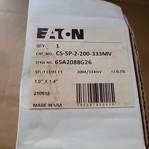 Eaton CS-SP-2-200-333MV 333 mV split core current sensor, SPLIT CORE CS 200 AMP