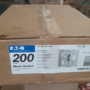 Eaton 200 amp meter socket with Manual Lever Bypass Ringless New 1008801EXCH