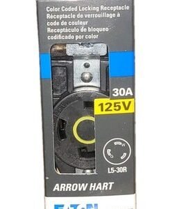 Eaton Arrow Heart 30A 125V AHCL530R Locking Receptacle  5-30R Trailer Hook Up