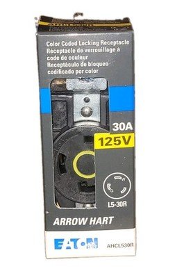 Eaton Arrow Heart 30A 125V AHCL530R Locking Receptacle 5-30R Trailer Hook Up