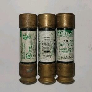 BUSSMAN HAC-R-35 TIME DELAY CARTRIDGE FUSES  ( 3 FUSES)