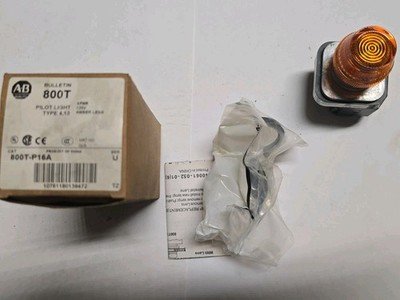 ALLEN BRADLEY 800T-P16A PILOT LIGHT 120V 50/60HZ AMBER SERIES T NIB
