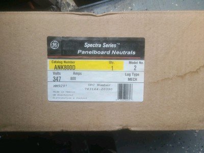 GE Panelboard Neutrals ANK800D 347Volts 800Amps, Mechanical