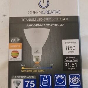 6pcs GREENCREATIVE LED 12.5 WATT 2700K DIMMABLE SPOTLIGHT 12.5PAR30G4DIM/927NF25