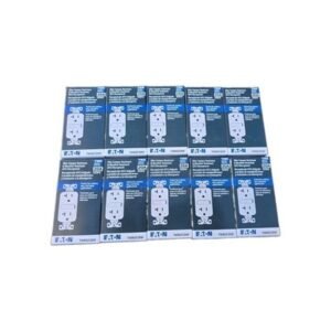 Lot of 10 Eaton TWRGF20W GFCI Outlets 20A 125V White Tamper Weather Resistant