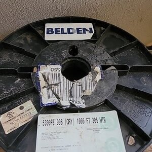 Belden 5300FE 008500 Gray 400' 18 AWG 2 Conductor Commercial Communication Cable