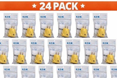 24 Pack Eaton AH5364Y-F-LW Plugs Connector Yellow 5-20p 20A