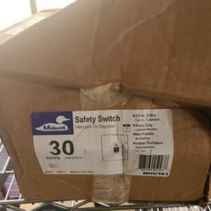midwest safety switch Model MHU361 30A 10-1/4" x 8-1/4" x 4" 600VAC/250vdc 8 lbs