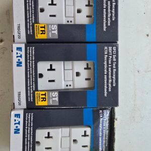 3 Eaton TRSGF20 GFCI Self-Test Duplex Receptacle Outlet Tamper Resistant Ivory