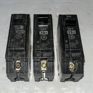 LOT OF 3 GE THQL115 , THQL120 and THQL130 CIRCUIT BREAKER 1 POLE