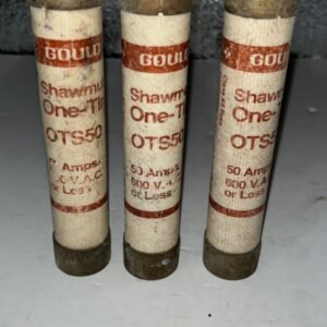 LOT OF 3 SHAWMUT OTS50 50AMP 600VAC FUSES