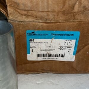 NEW COOPER CROUSE-HINDS 467 3" SET SCREW TYPE COUPLING TUBING FITTING