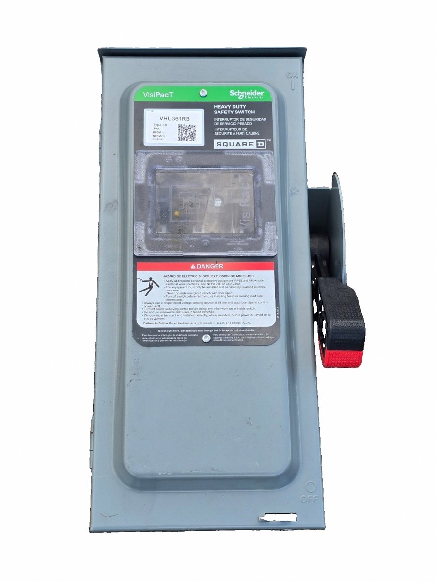 Square D VHU361RB VisiPacT 30A 600V 3P Non-Fusible Safety Switch NEMA 3R Window