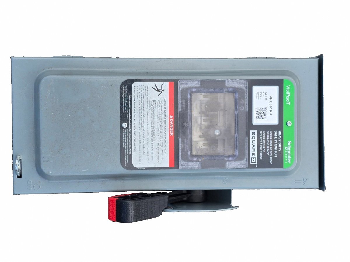 Square D VHU361RB VisiPacT 30A 600V 3P Non-Fusible Safety Switch NEMA 3R Window