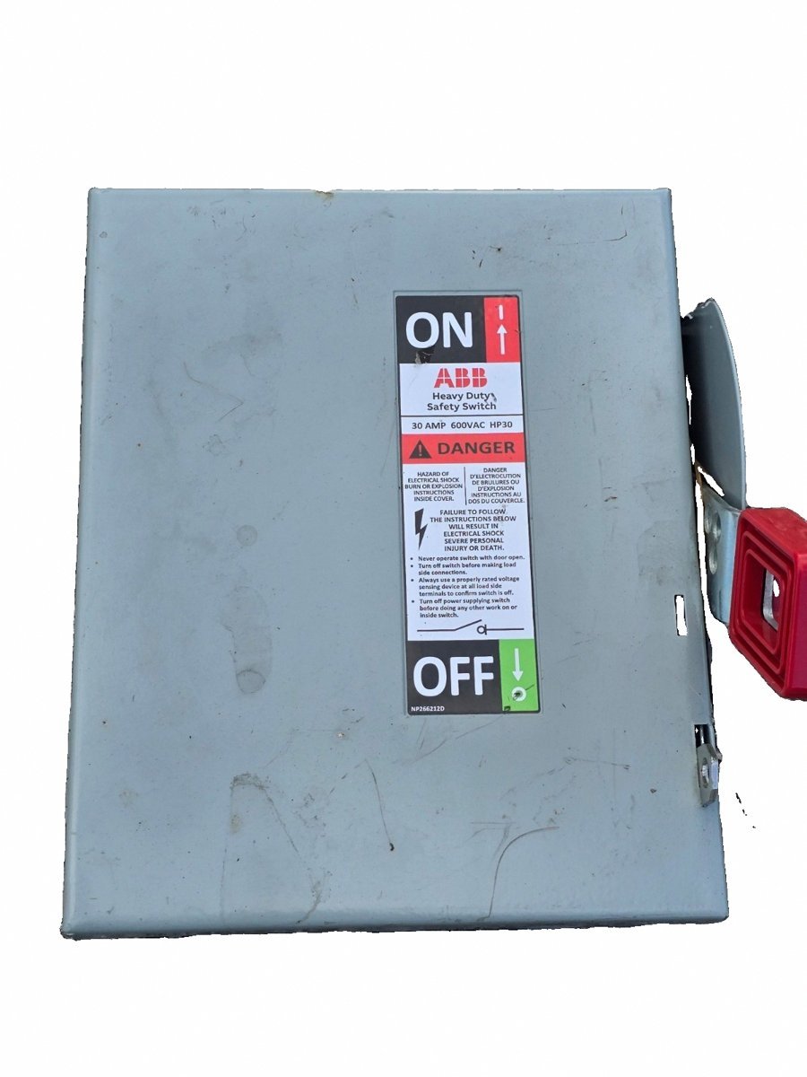 ABB GE THN3361 30A 600V 3P Non-Fusible Heavy Duty Safety Switch NEMA 1